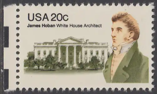 USA Michel 1510 / Scott 1936 postfrisch EINZELMARKE RAND links - James Hoban (1762-1831), Architekt des Weißen Hauses