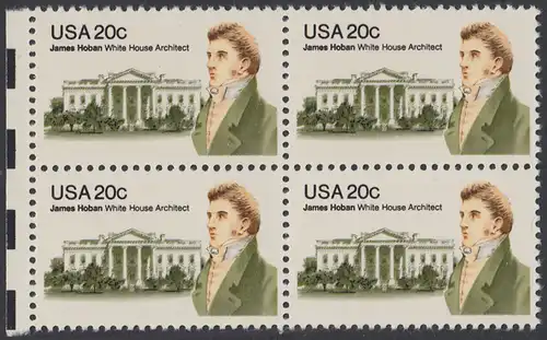 USA Michel 1510 / Scott 1936 postfrisch BLOCK RÄNDER links - James Hoban (1762-1831), Architekt des Weißen Hauses
