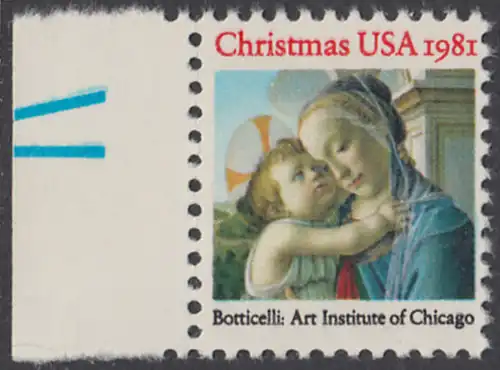 USA Michel 1513 / Scott 1939 postfrisch EINZELMARKE RAND links (a2) - Weihnachten: Madonna und Kind