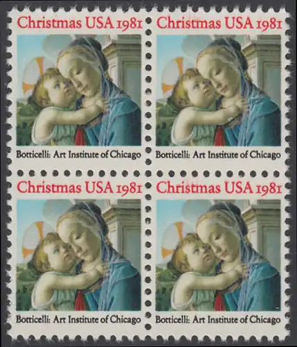 USA Michel 1513 / Scott 1939 postfrisch BLOCK - Weihnachten: Madonna und Kind