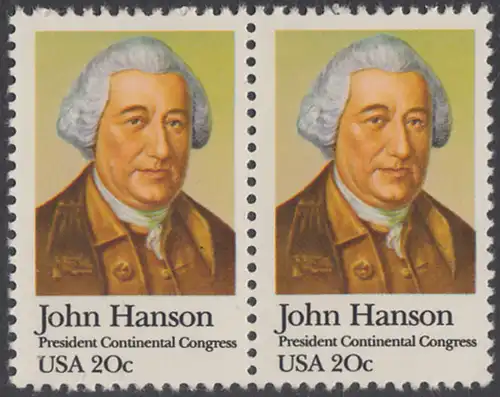 USA Michel 1515 / Scott 1941 postfrisch horiz.PAAR - John Hanson (1721-1783), erster Präsident des Kontinentalkongresses