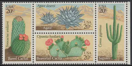 USA Michel 1517-1520 / Scott 1942-1945 postfrisch BLOCK RÄNDER rechts - Wüstenpflanzen