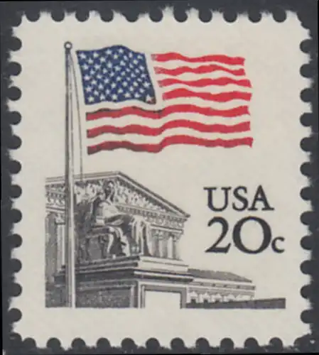 USA Michel 1522 / Scott 1894 postfrisch EINZELMARKE - Flagge, Gebäude des obersten Bundesgerichts