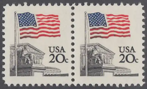 USA Michel 1522 / Scott 1894 postfrisch horiz.PAAR - Flagge, Gebäude des obersten Bundesgerichts