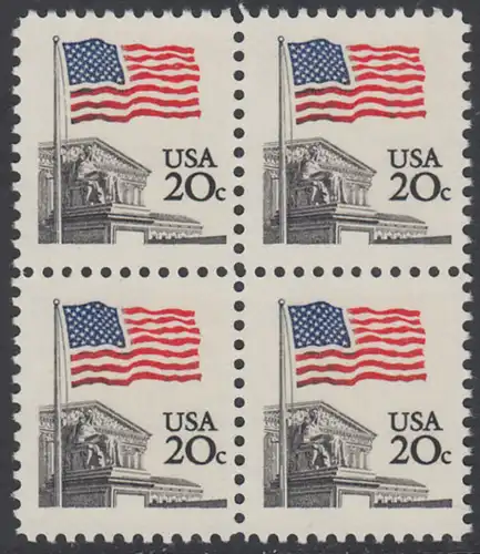 USA Michel 1522 / Scott 1894 postfrisch BLOCK - Flagge, Gebäude des obersten Bundesgerichts