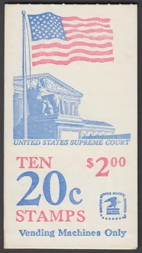 USA Michel 1522D / Scott 1896b postfrisch Markenheftchen(10) - Flagge, Gebäude des obersten Bundesgerichts