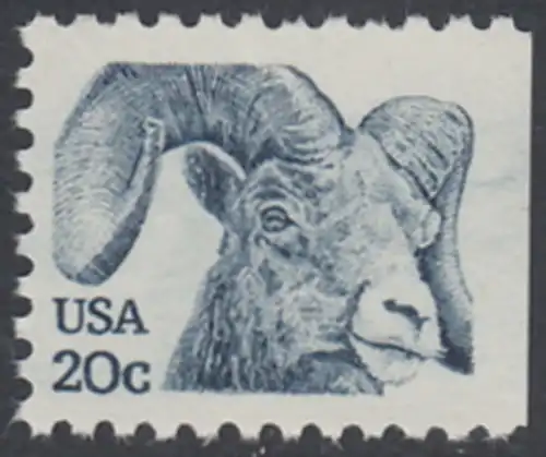 USA Michel 1523 / Scott 1949 postfrisch EINZELMARKE (rechts ungezähnt) - Tiere: Dickhornschaf