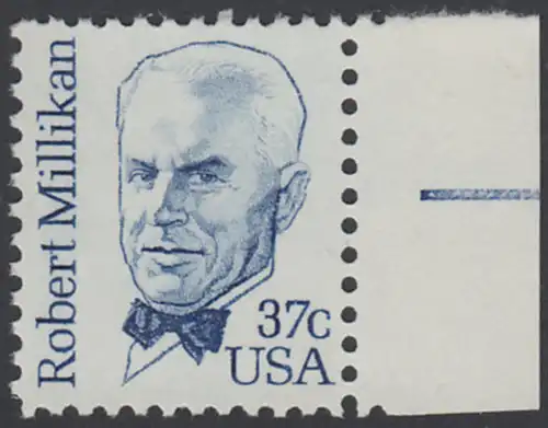 USA Michel 1526 / Scott 1866 postfrisch EINZELMARKE RAND rechts - Amerikanische Persönlichkeiten: Robert A. Millikan (1868-1953), Physiker, Nobelpreis 1923