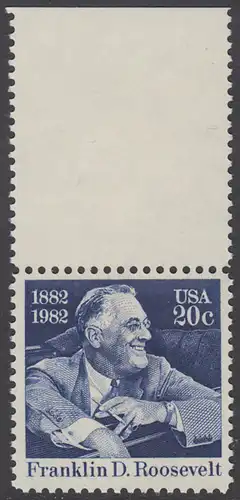 USA Michel 1527 / Scott 1950 postfrisch EINZELMARKE RAND oben - Franklin D. Roosevelt (1882-1945), 32. Präsident der Vereinigten Staaten