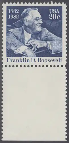 USA Michel 1527 / Scott 1950 postfrisch EINZELMARKE RAND unten - Franklin D. Roosevelt (1882-1945), 32. Präsident der Vereinigten Staaten