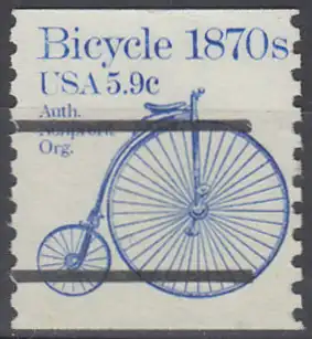 USA Michel 1529 / Scott 1901 postfrisch/precancelled EINZELMARKE precancelled (a04) - Fahrzeuge: Fahrrad