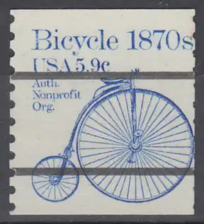 USA Michel 1529 / Scott 1901 postfrisch/precancelled EINZELMARKE precancelled (a01) - Fahrzeuge: Fahrrad