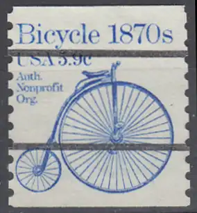 USA Michel 1529 / Scott 1901 postfrisch/precancelled EINZELMARKE precancelled (a02) - Fahrzeuge: Fahrrad