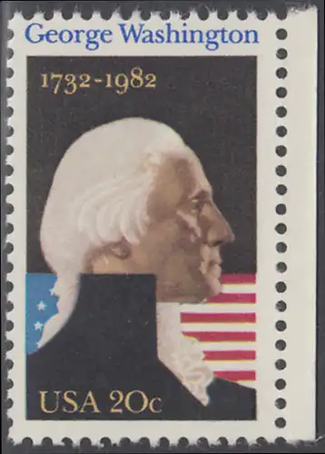 USA Michel 1530 / Scott 1952 postfrisch EINZELMARKE RAND rechts - George Washington (1732-1799), 1. Präsident