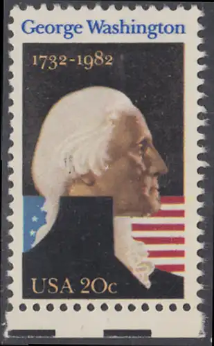 USA Michel 1530 / Scott 1952 postfrisch EINZELMARKE RAND unten (a2) - George Washington (1732-1799), 1. Präsident
