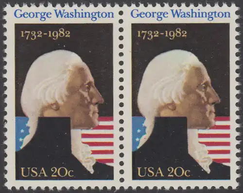 USA Michel 1530 / Scott 1952 postfrisch horiz.PAAR - George Washington (1732-1799), 1. Präsident