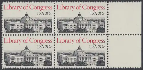 USA Michel 1583 / Scott 2004 postfrisch BLOCK RÄNDER rechts - Kongressbibliothek: Thomas-Jefferson-Gebäude der Kongressbibliothek, Washington, DC