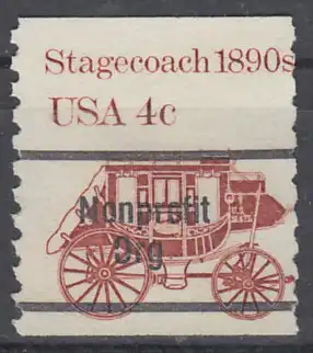 USA Michel 1597 / Scott 1896A postfrisch/precancelled  EINZELMARKE (a3) - Fahrzeuge: Postkutsche