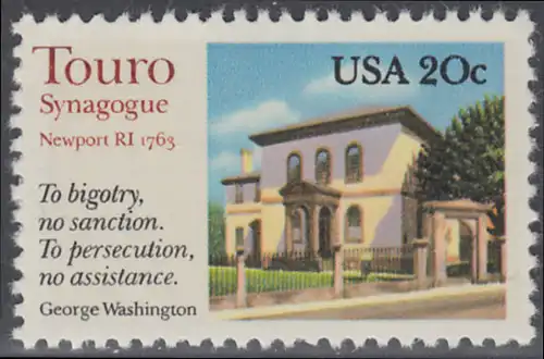 USA Michel 1598 / Scott 2017 postfrisch EINZELMARKE - Touro-Synagoge, Newport, RI