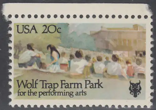 USA Michel 1599 / Scott 2018 postfrisch EINZELMARKE RAND oben - Wolf Trap Farm Park mit Theater, Vienna, VA