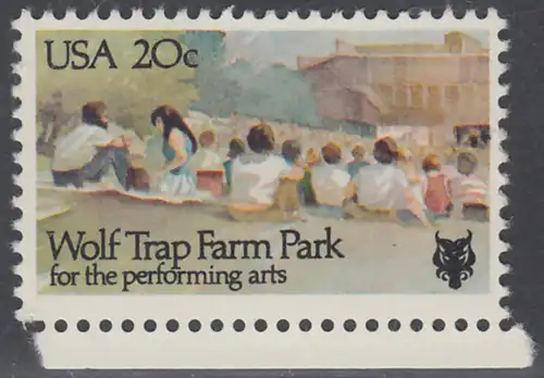 USA Michel 1599 / Scott 2018 postfrisch EINZELMARKE RAND unten - Wolf Trap Farm Park mit Theater, Vienna, VA