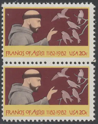 USA Michel 1604 / Scott 2023 postfrisch vert.PAAR - 800. Geburtstag des hl. Franz von Assisi