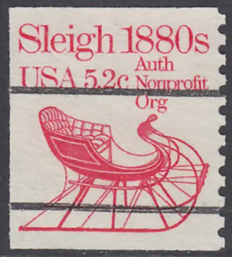 USA Michel 1614 / Scott 1900 postfrisch EINZELMARKE (precancelled / a4) - Fahrzeuge: Schlitten