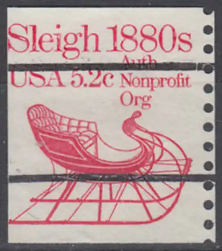 USA Michel 1614 / Scott 1900 postfrisch EINZELMARKE RAND rechts (precancelled / a2) - Fahrzeuge: Schlitten
