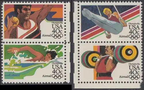 USA Michel 1622-1625 / Scott C105-C108 postfrisch SATZ(4) EINZELMARKEN (a1) - Olympische Sommerspiele 1984, Los Angeles