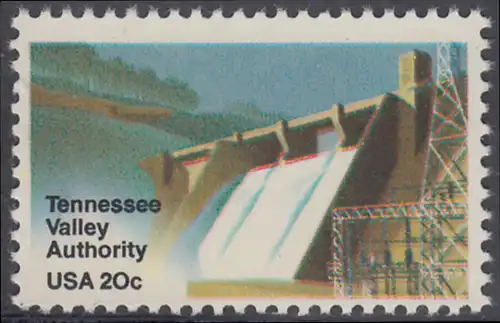 USA Michel 1631 / Scott 2042 postfrisch EINZELMARKE - Tennessee Valley Authority (TVA): Norris Dam am Clinch River, TN