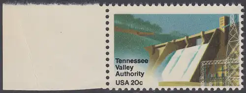 USA Michel 1631 / Scott 2042 postfrisch EINZELMARKE RAND links - Tennessee Valley Authority (TVA): Norris Dam am Clinch River, TN