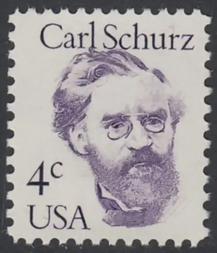 USA Michel 1632 / Scott 1847 postfrisch EINZELMARKE - Amerikanische Persönlichkeiten: Carl Schurz (1829-1906), Politiker