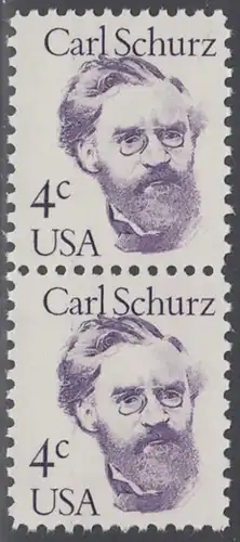 USA Michel 1632 / Scott 1847 postfrisch vert.PAAR - Amerikanische Persönlichkeiten: Carl Schurz (1829-1906), Politiker