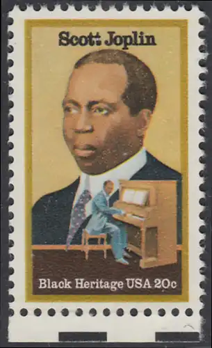 USA Michel 1634 / Scott 2044 postfrisch EINZELMARKE RAND unten - Schwarzamerikanisches Erbe: Scott Joplin, Musiker