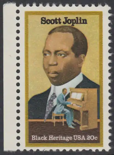 USA Michel 1634 / Scott 2044 postfrisch EINZELMARKE RAND links - Schwarzamerikanisches Erbe: Scott Joplin, Musiker