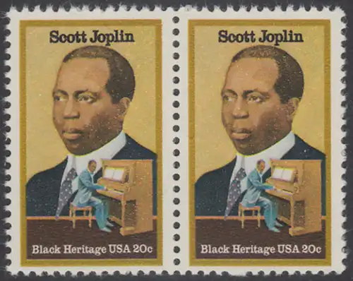 USA Michel 1634 / Scott 2044 postfrisch horiz.PAAR - Schwarzamerikanisches Erbe: Scott Joplin, Musiker