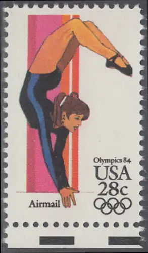 USA Michel 1636 / Scott C101 postfrisch EINZELMARKE RAND unten - Olympische Sommerspiele 1984, Los Angeles