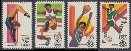 USA Michel 1636-1639 / Scott C101-C104 postfrisch SATZ(4) EINZELMARKEN - Olympische Sommerspiele 1984, Los Angeles