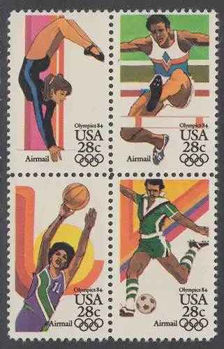 USA Michel 1636-1639 / Scott C101-C104 postfrisch BLOCK - Olympische Sommerspiele 1984, Los Angeles