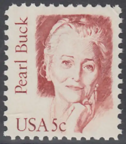 USA Michel 1640 / Scott 1848 postfrisch EINZELMARKE - Amerikanische Persönlichkeiten: Pearl Buck, eigentl. Pearl Walsh (1892-1973), Schriftstellerin, Nobelpreis 1938