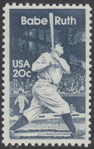USA Michel 1641 / Scott 2046 postfrisch EINZELMARKE - George Herman -Babe- Ruth (1895-1948), Baseballspieler
