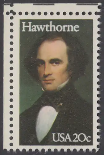 USA Michel 1642 / Scott 2047 postfrisch EINZELMARKE ECKRAND oben links - Nathaniel Hawthorne, Schriftsteller