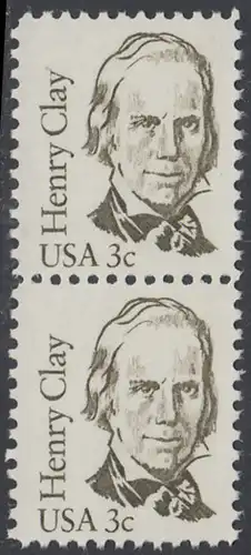 USA Michel 1643 / Scott 1846 postfrisch vert.PAAR - Amerikanische Persönlichkeiten: Henry Clay (1777-1852), Politiker