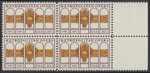 USA Michel 1652 / Scott 2054 postfrisch BLOCK RÄNDER rechts - 100 Jahre Metropolitan Opera, New York