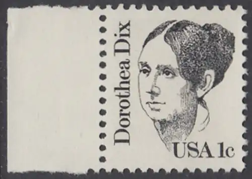 USA Michel 1657 / Scott 1844 postfrisch EINZELMARKE RAND links - Amerikanische Persönlichkeiten: Dorothea Dix (1802-1887), Sozialreformerin