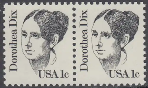 USA Michel 1657 / Scott 1844 postfrisch horiz.PAAR - Amerikanische Persönlichkeiten: Dorothea Dix (1802-1887), Sozialreformerin