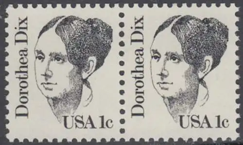 USA Michel 1657 / Scott 1844 postfrisch horiz.PAAR (a1) - Amerikanische Persönlichkeiten: Dorothea Dix (1802-1887), Sozialreformerin