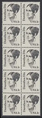 USA Michel 1657 / Scott 1844 postfrisch vert.BLOCK(10) - Amerikanische Persönlichkeiten: Dorothea Dix (1802-1887), Sozialreformerin