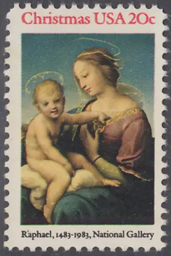 USA Michel 1663 / Scott 2063 postfrisch EINZELMARKE RAND - Weihnachten: HI. Jungfrau und Kind
