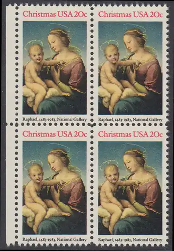 USA Michel 1663 / Scott 2063 postfrisch BLOCK RÄNDER links - Weihnachten: HI. Jungfrau und Kind